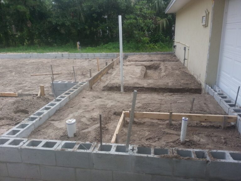 Cinder Block addition Foundation work - Rough plumbing