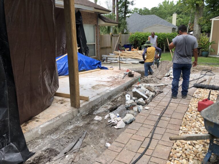 Aluminum sunroom conversion foundation work