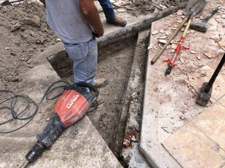 Aluminum sunroom conversion foundation work