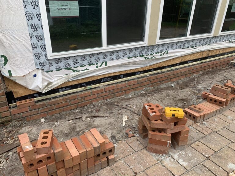 Aluminum sunroom conversion masonry - Bricks